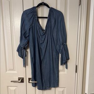 Blue Women's Cold Shoulder Dress